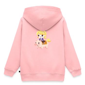 Prinzessin Schwein Märchen - Kinder Premium Organic Hoodie - Rosa - Hinten - AI Model Kid Female (0cm)