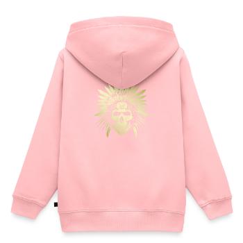 Chef Crâne Indien Or - Sweat Premium à capuche enfant bio - rose - Dos - AI Model Kid Female (0cm)