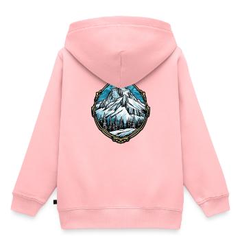 Alpen Eisberge Berg Gipfel - Kinder Premium Organic Hoodie - Rosa - Hinten - AI Model Kid Female (0cm)