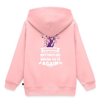 Imagine A Life Without Butterflies - Kids Premium Organic Hoodie - rose - Back - AI Model Kid Female (0cm)