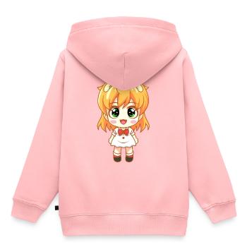 Manga Bande Dessinée Fille - Sweat Premium à capuche enfant bio - rose - Dos - AI Model Kid Female (0cm)