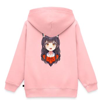Manga Mädchen - Kinder Premium Organic Hoodie - Rosa - Hinten - AI Model Kid Female (0cm)