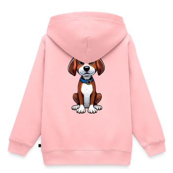 Chien mignon - Sweat Premium à capuche enfant bio - rose - Dos - AI Model Kid Female (0cm)
