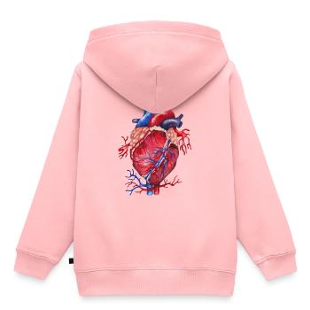 Heart anatomy - Kids Premium Organic Hoodie - rose - Back - AI Model Kid Female (0cm)