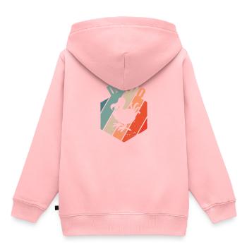 DODO Eiszeit Dinosaurier retro - Kinder Premium Organic Hoodie - Rosa - Hinten - AI Model Kid Female (0cm)