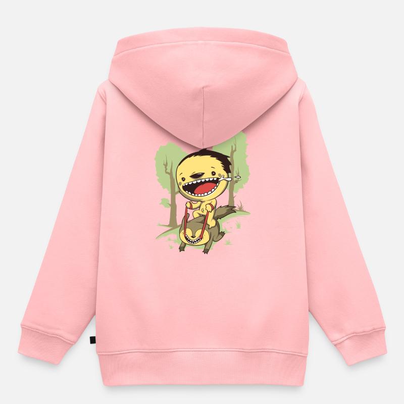 Ride Drôle Cadeau Idée Cadeau - Sweat Premium à capuche enfant bio - rose