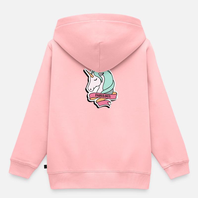 Fabuleux - Licorne - Sweat Premium à capuche enfant bio - rose