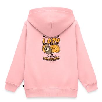 Les paresseux sont paresseux Je suis paresseux Donc je suis un paresseux - Sweat Premium à capuche enfant bio - rose - Dos - AI Model Kid Female (0cm)