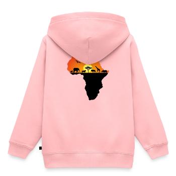 Africa & Wildlife - Kids Premium Organic Hoodie - rose - Back - AI Model Kid Female (0cm)