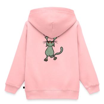 Wild cat green - Kids Premium Organic Hoodie - rose - Back - AI Model Kid Female (0cm)