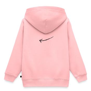 Pfeil - Kinder Premium Organic Hoodie - Rosa - Hinten - AI Model Kid Female (0cm)