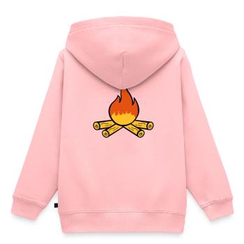 feu de camp - Sweat Premium à capuche enfant bio - rose - Dos - AI Model Kid Female (0cm)