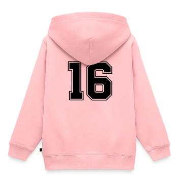 16 - Sweat Premium à capuche enfant bio - rose - Dos - AI Model Kid Female (0cm)