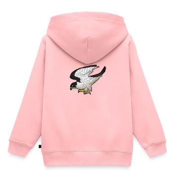 Faucon pèlerin saisit - Sweat Premium à capuche enfant bio - rose - Dos - AI Model Kid Female (0cm)