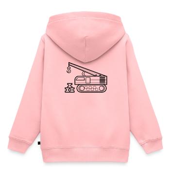 Kran zum ausmalen Kranfahrer Geschenk - Kinder Premium Organic Hoodie - Rosa - Hinten - AI Model Kid Female (0cm)
