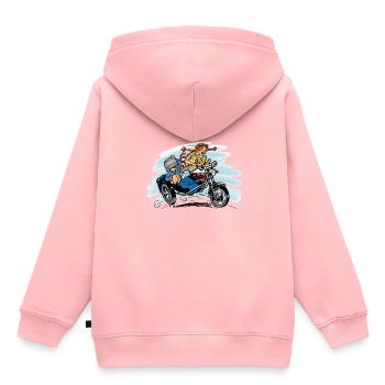 cheeky girl sidecar - Kinder Premium Organic Hoodie - Rosa - Hinten - AI Model Kid Female (0cm)