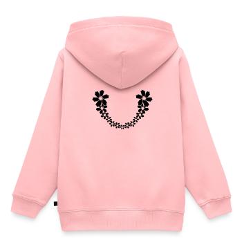 Vrille de fleurs en demi-cercle - Sweat Premium à capuche enfant bio - rose - Dos - AI Model Kid Female (0cm)