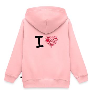 J'aime - Sweat Premium à capuche enfant bio - rose - Dos - AI Model Kid Female (0cm)