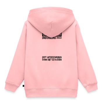 Inscriptions scolaires 2022 Livre d’or Schoolchild School Start - Sweat Premium à capuche enfant bio - rose - Dos - AI Model Kid Female (0cm)