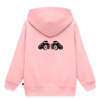 tracteurs - Sweat Premium à capuche enfant bio - rose - Dos - AI Model Kid Female (0cm)