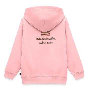 Torte - Kinder Premium Organic Hoodie - Rosa - Hinten - AI Model Kid Female (0cm)