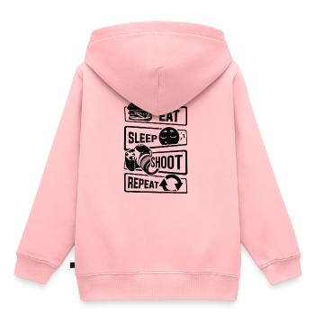 Eat Sleep Shoot Repeat - Kamera Fotografie Foto - Kinder Premium Organic Hoodie - Rosa - Hinten - AI Model Kid Female (0cm)