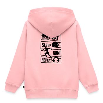 Eat Sleep Run Repeat - Laufen Läufer Fitness Sport - Kinder Premium Organic Hoodie - Rosa - Hinten - AI Model Kid Female (0cm)