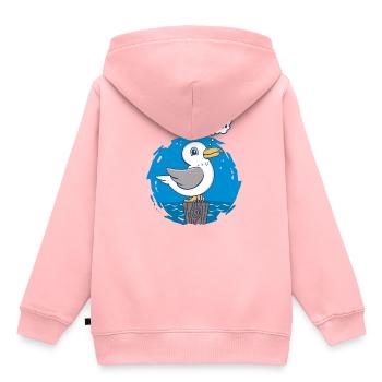 Möwe Moin Norddeutsch Ostsee Nordsee Kinder - Kinder Premium Organic Hoodie - Rosa - Hinten - AI Model Kid Female (0cm)