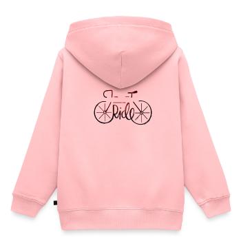 Ride // Rennrad, Fahrrad, Zweirad, Pedale, Sattel - Kinder Premium Organic Hoodie - Rosa - Hinten - AI Model Kid Female (0cm)
