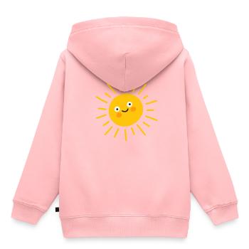 Été, soleil, soleil, vacances, rayon de soleil - Sweat Premium à capuche enfant bio - rose - Dos - AI Model Kid Female (0cm)