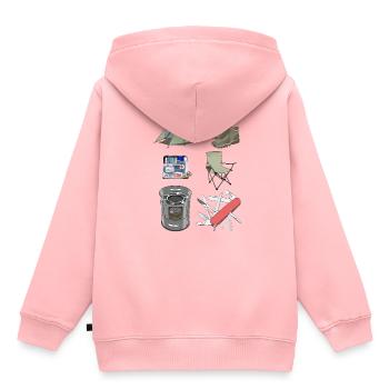 Camping Zelten Familie Natur Pfadfinder Geschenk - Kinder Premium Organic Hoodie - Rosa - Hinten - AI Model Kid Female (0cm)