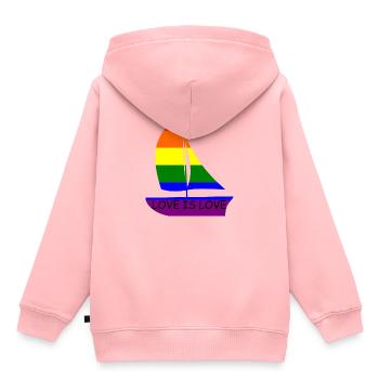 Love is love lgbtq - Kinder Premium Organic Hoodie - Rosa - Hinten - AI Model Kid Female (0cm)