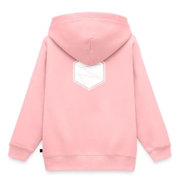 hexagone abstrait - Sweat Premium à capuche enfant bio - rose - Dos - AI Model Kid Female (0cm)