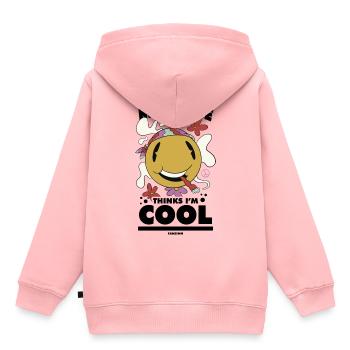 lustiger Hippie - Kinder Premium Organic Hoodie - Rosa - Hinten - AI Model Kid Female (0cm)