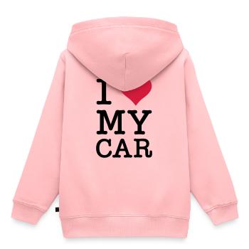 I Love My Car - Kinder Premium Organic Hoodie - Rosa - Hinten - AI Model Kid Female (0cm)