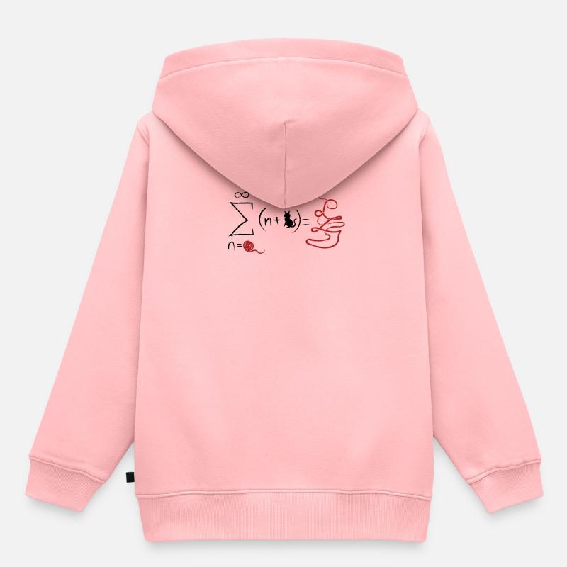 Les chats de maths - Sweat Premium à capuche enfant bio - rose