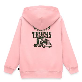 les vrais hommes conduisent des camions - Sweat Premium à capuche enfant bio - rose - Dos - AI Model Kid Female (0cm)