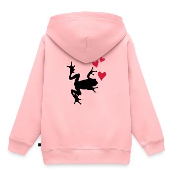 frosch silhouette herz - Kinder Premium Organic Hoodie - Rosa - Hinten - AI Model Kid Female (0cm)