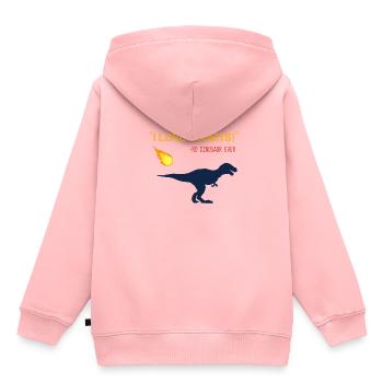Comète de dinosaures - Sweat Premium à capuche enfant bio - rose - Dos - AI Model Kid Female (0cm)