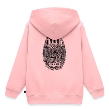 Unique - Sweat Premium à capuche enfant bio - rose - Dos - AI Model Kid Female (0cm)
