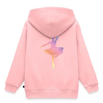 Ballet Silhouette - Sweat Premium à capuche enfant bio - rose - Dos - AI Model Kid Female (0cm)