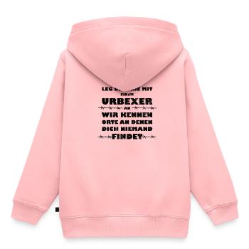 Leg Dich nicht mit einem Urbexer an - Kinder Premium Organic Hoodie - Rosa - Hinten - AI Model Kid Female (0cm)