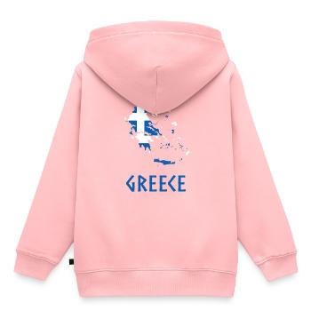 Grecia - Sudadera Premium con capucha infantil orgánica - rosa - detrás - AI Model Kid Female (0cm)