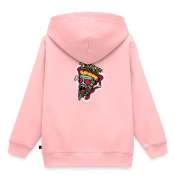 Pizza Zombie cadeau effrayant Halloween - Sweat Premium à capuche enfant bio - rose - Dos - AI Model Kid Female (0cm)