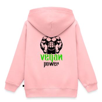 Gorilla Bodybuilder Végétalien - Sweat Premium à capuche enfant bio - rose - Dos - AI Model Kid Female (0cm)