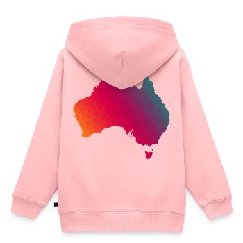 Australie - Sweat Premium à capuche enfant bio - rose - Dos - AI Model Kid Female (0cm)