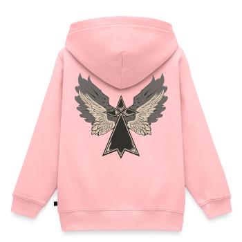 bretonische hermine Flügel bretonisch bzh Symbol breizh br - Kinder Premium Organic Hoodie - Rosa - Hinten - AI Model Kid Female (0cm)