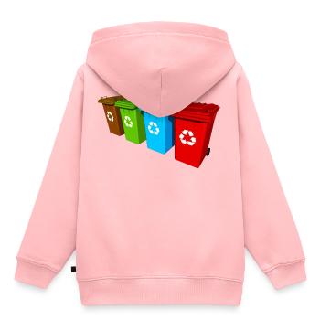 Recycling Mülltrennung Mülltone Abfallwirtschaft - Kinder Premium Organic Hoodie - Rosa - Hinten - AI Model Kid Female (0cm)