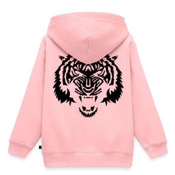 wildes Stammestier Tigergesicht 3 50 - Kinder Premium Organic Hoodie - Rosa - Hinten - AI Model Kid Female (0cm)
