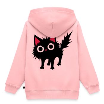 Schwarze Katze - Kinder Premium Organic Hoodie - Rosa - Hinten - AI Model Kid Female (0cm)
